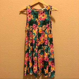 Tropical Print Shift Dress